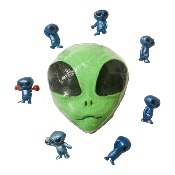 Alien bath bomb with toy